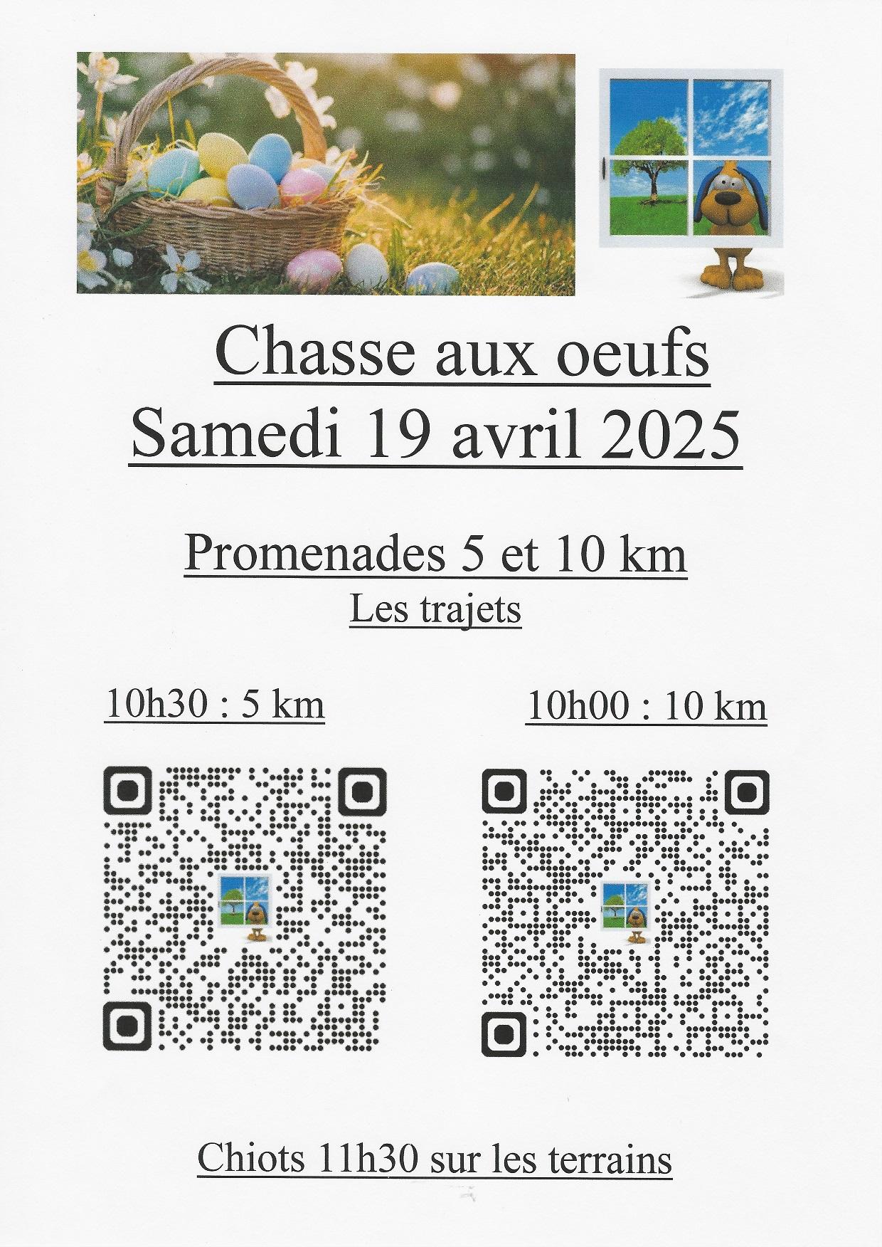 Trajets chasse aux ufs 2025